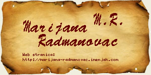 Marijana Radmanovac vizit kartica